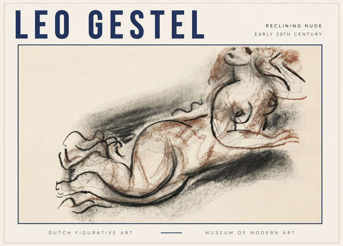 Leo Gestel Reclining Nude No3 - Juliste