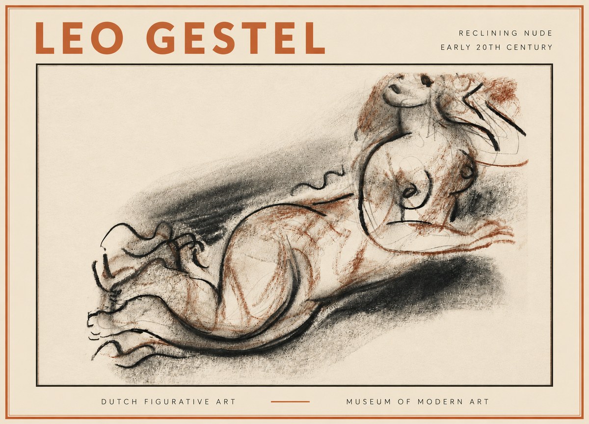 Leo Gestel Reclining Nude No5 - Juliste