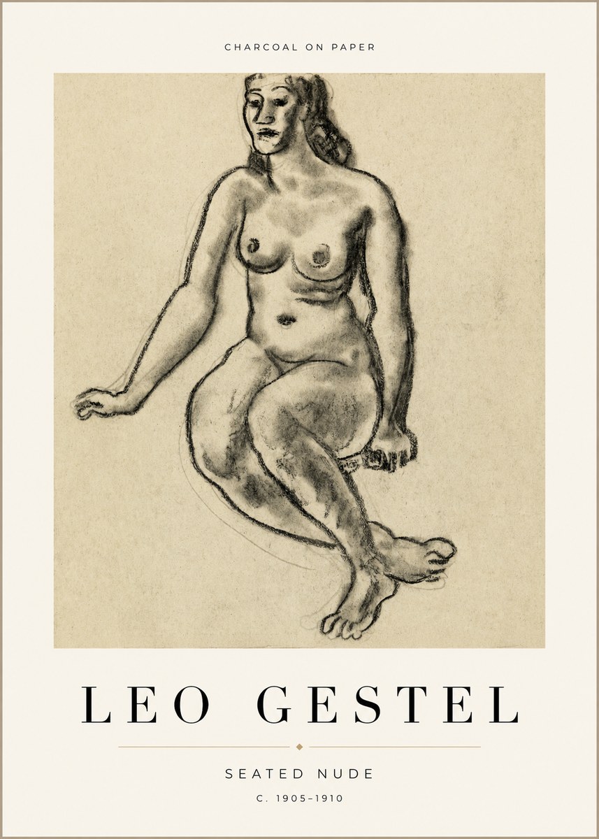 Leo Gestel Seated Nude No1 - Juliste