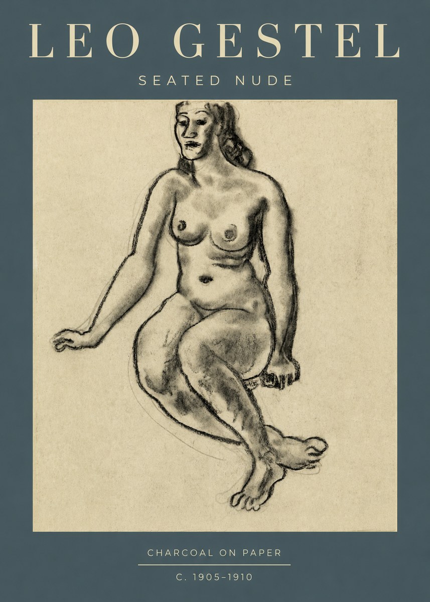 Leo Gestel Seated Nude No2 - Juliste