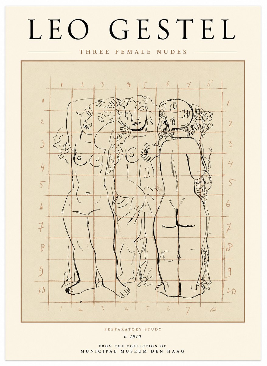 Leo Gestel Three Female Nudes No1 - Juliste