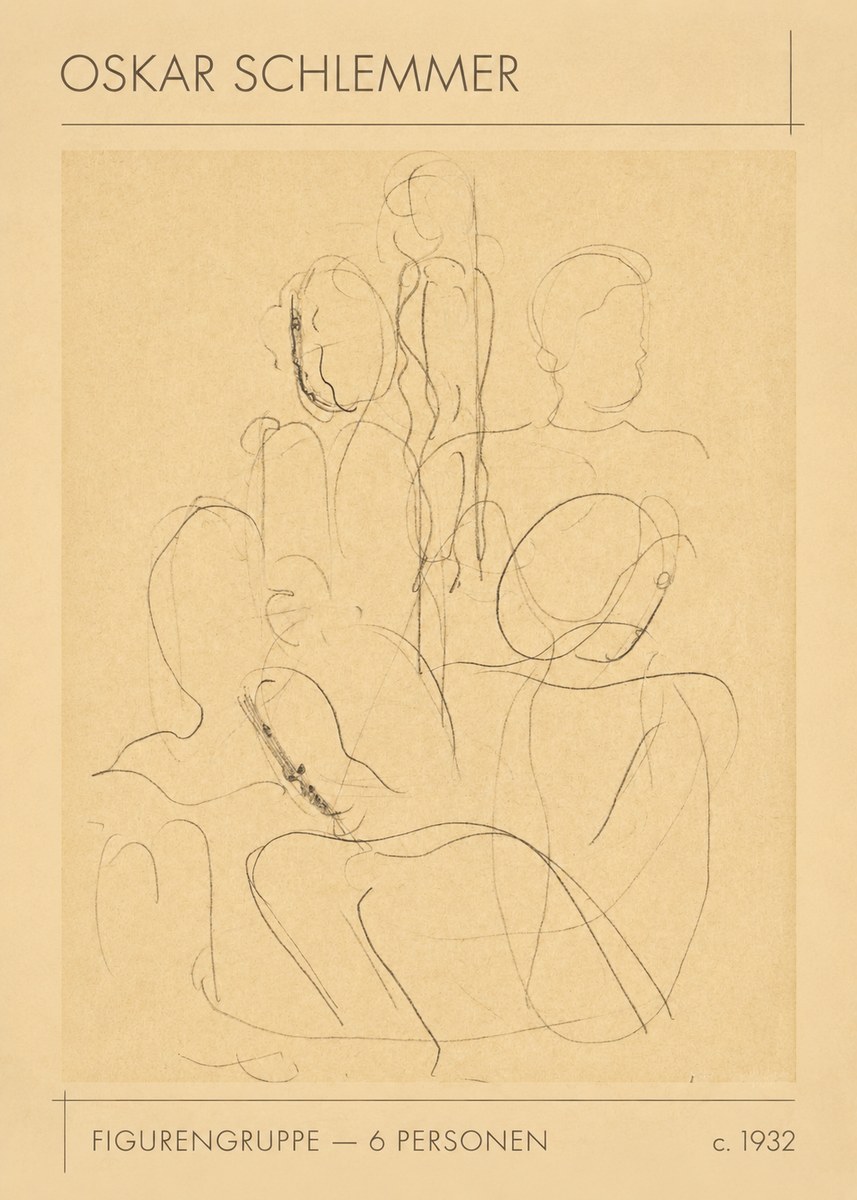 Oskar Schlemmer Figurengruppe - 6 Personen No1 - Juliste