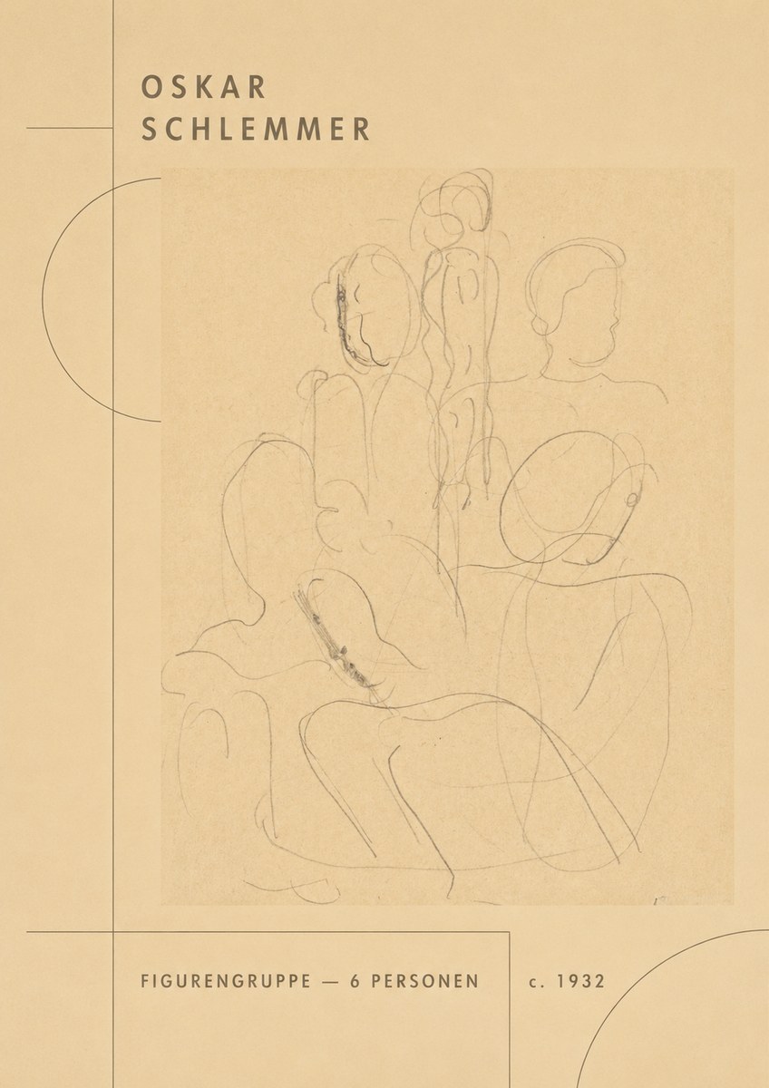 Oskar Schlemmer Figurengruppe - 6 Personen No2 - Juliste