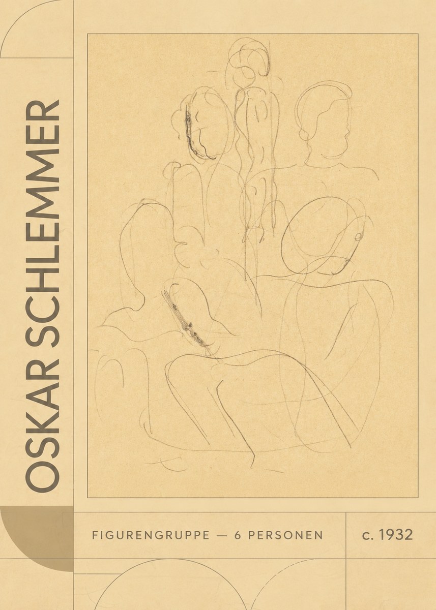 Oskar Schlemmer Figurengruppe - 6 Personen No3 - Juliste