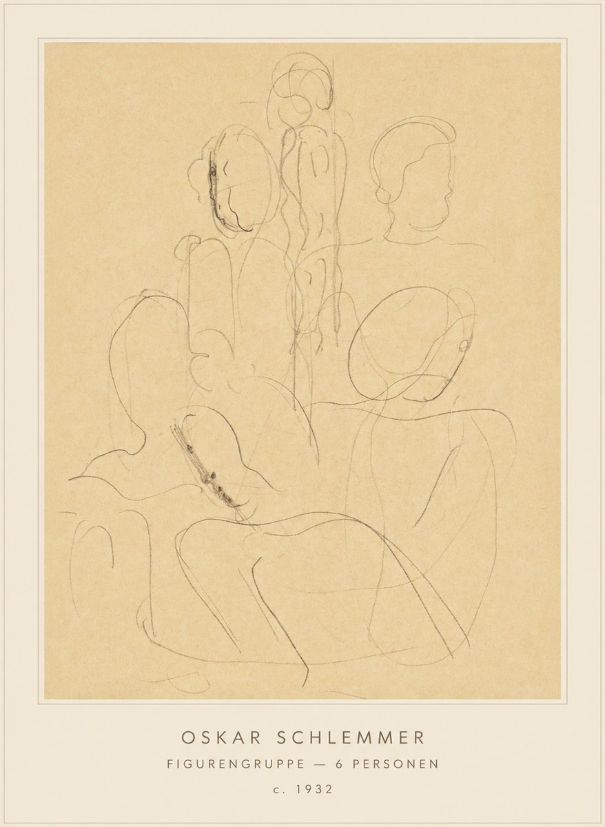 Oskar Schlemmer Figurengruppe - 6 Personen No4 - Juliste