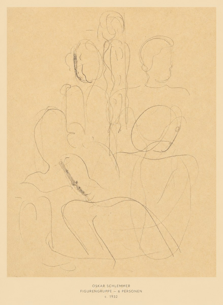 Oskar Schlemmer Figurengruppe - 6 Personen No6 - Juliste