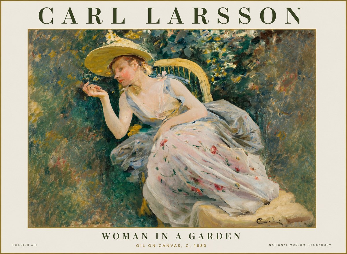 Carl Larsson Woman in a Garden No1 - Juliste