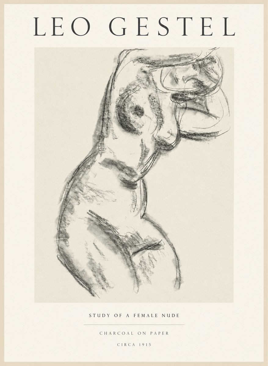 Leo Gestel Study of a Female Nude No1 - Juliste
