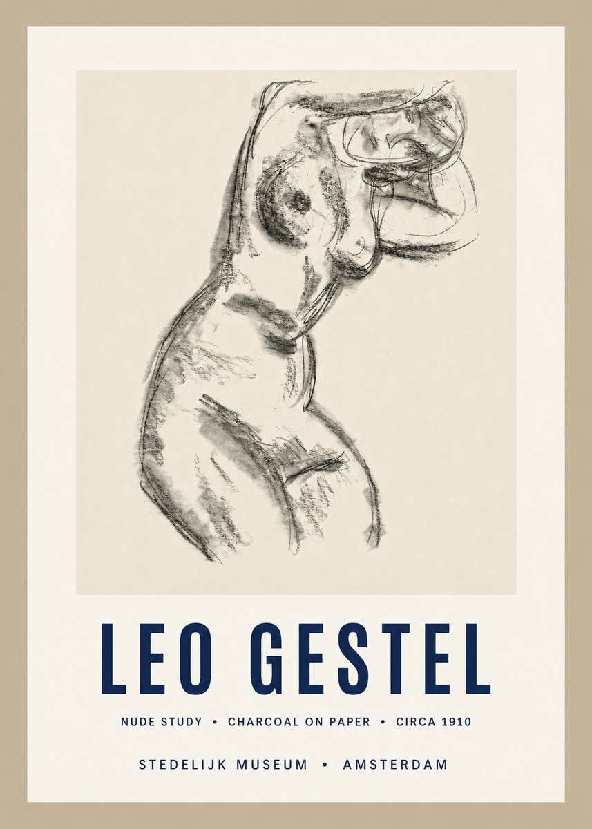 Leo Gestel Study of a Female Nude No3 - Juliste