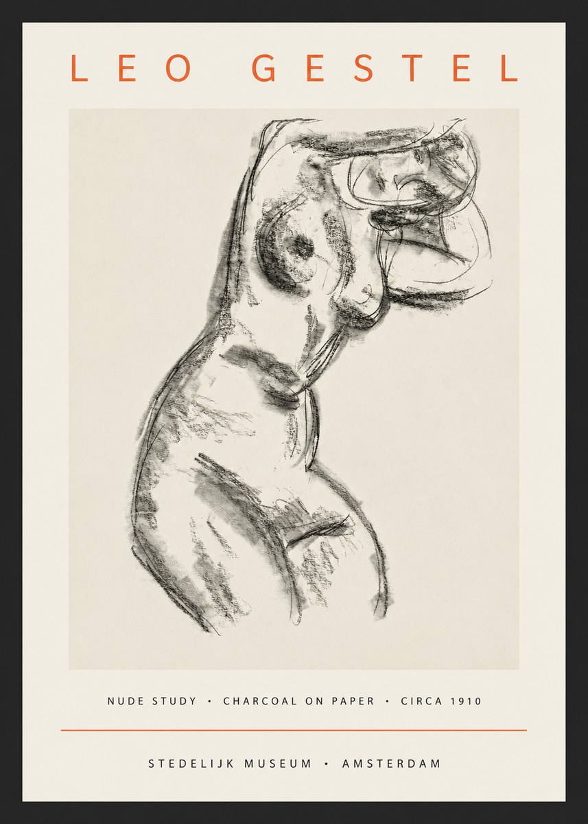Leo Gestel Study of a Female Nude No4 - Juliste