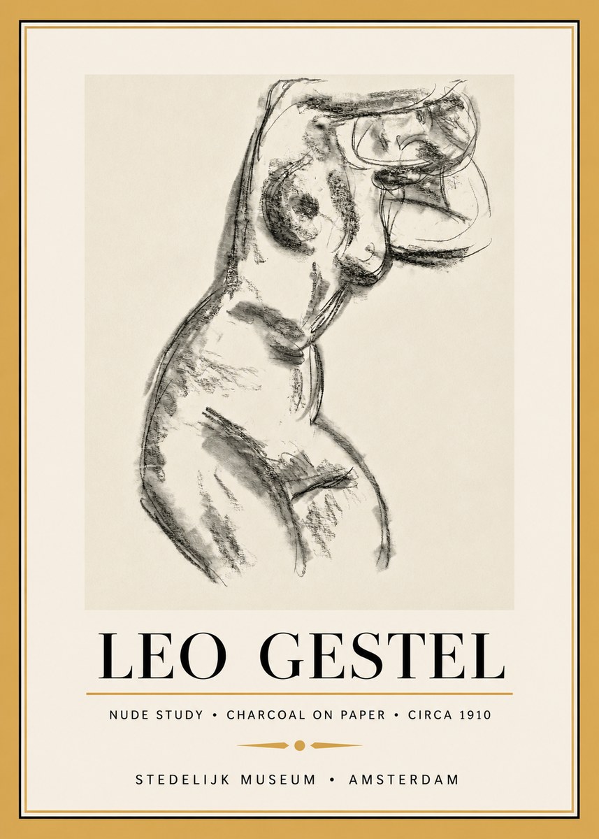 Leo Gestel Study of a Female Nude No5 - Juliste