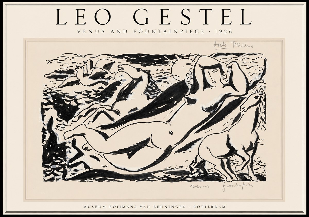 Leo Gestel Venus and Fountainpiece No1 - Juliste