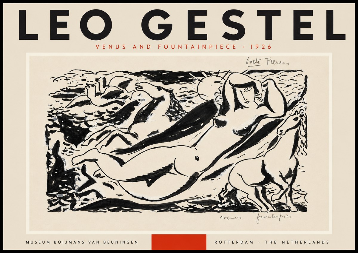 Leo Gestel Venus and Fountainpiece No3 - Juliste