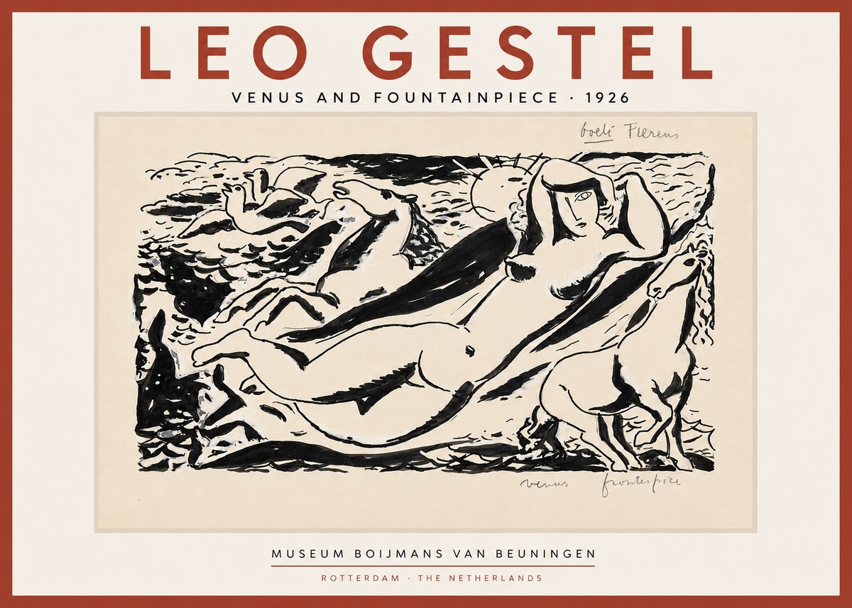 Leo Gestel Venus and Fountainpiece No4 - Juliste