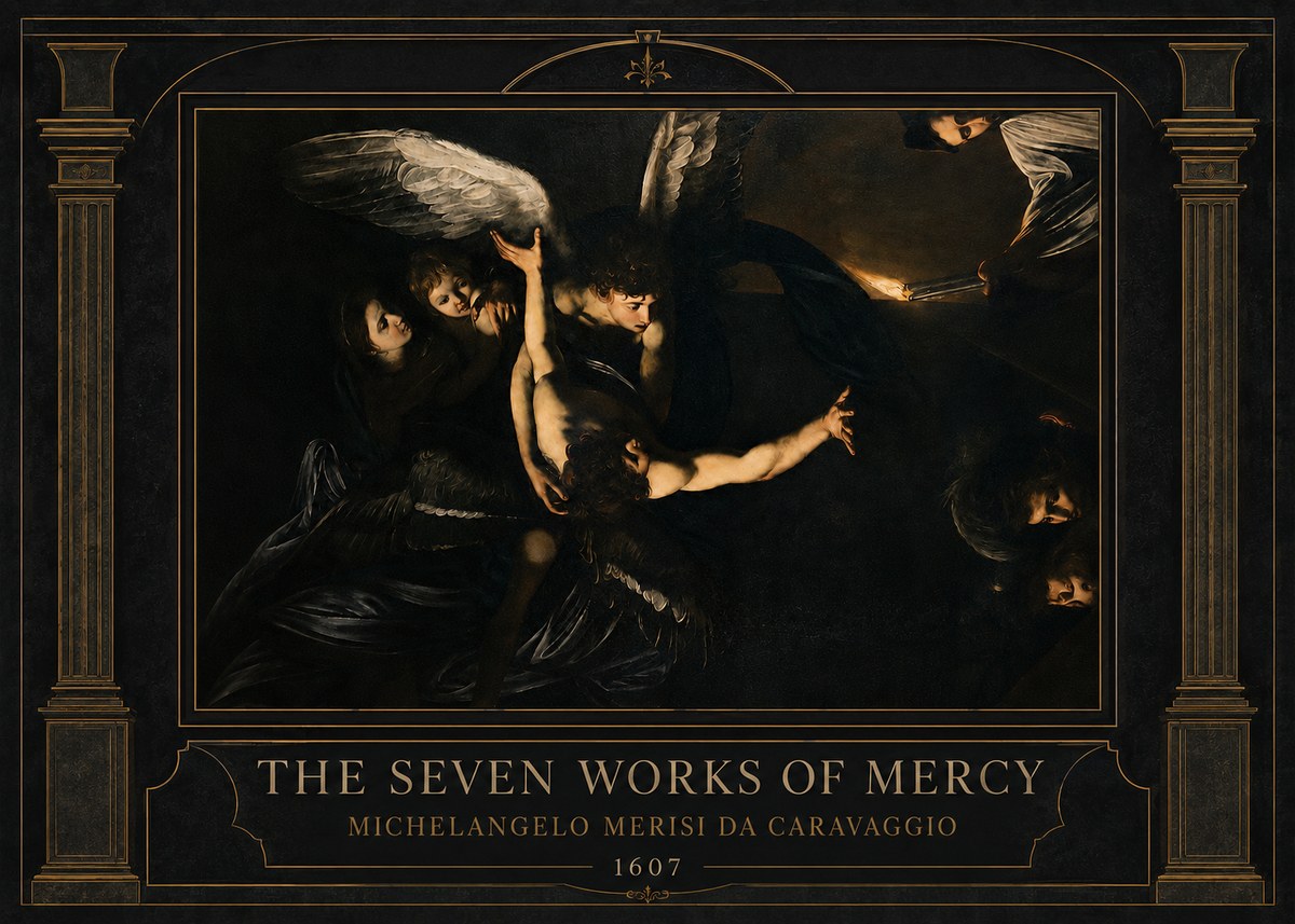 Michelangelo Merisi da Caravaggio The Seven Works of Mercy II No3 - Juliste