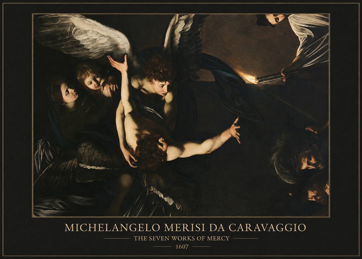 Michelangelo Merisi da Caravaggio The Seven Works of Mercy II No6 - Juliste