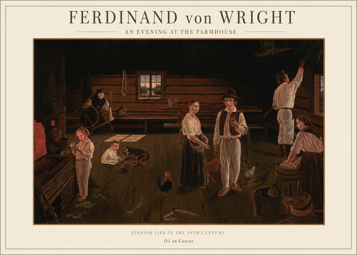 Ferdinand von Wright An Evening at the Farmhouse No1 - Juliste