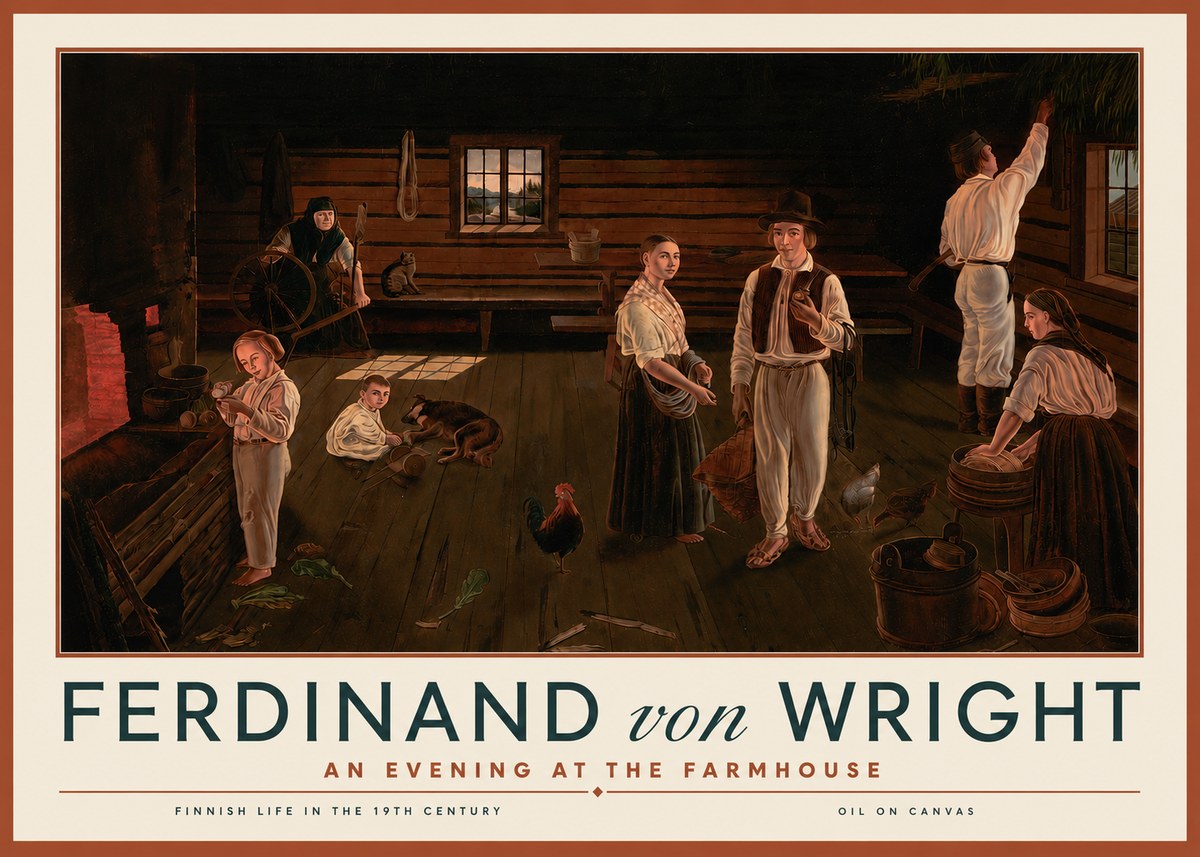 Ferdinand von Wright An Evening at the Farmhouse No3 - Juliste