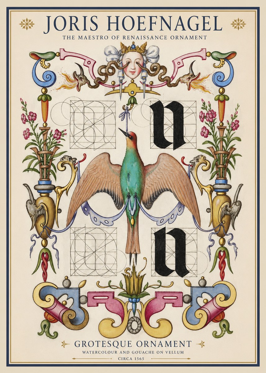Joris Hoefnagel Grotesque Ornament No1 - Juliste