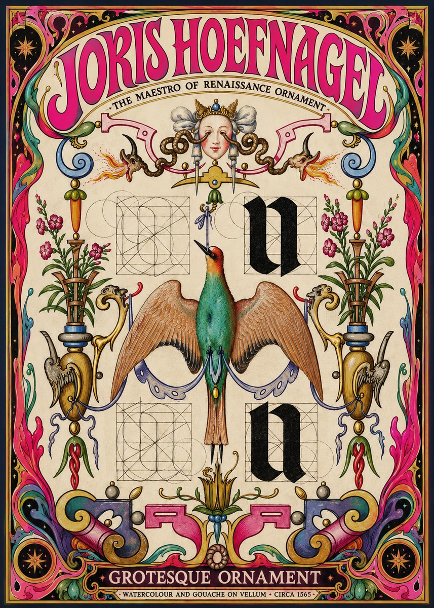 Joris Hoefnagel Grotesque Ornament No3 - Juliste