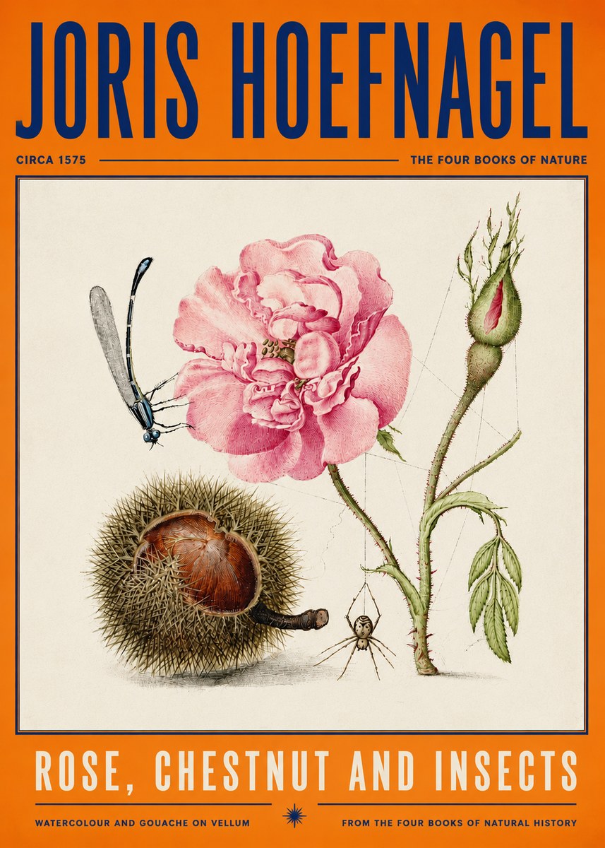 Joris Hoefnagel Rose, Chestnut and Insects No4 - Juliste