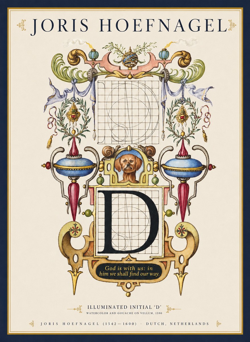 Joris Hoefnagel Illuminated Initial 'D' No1 - Juliste
