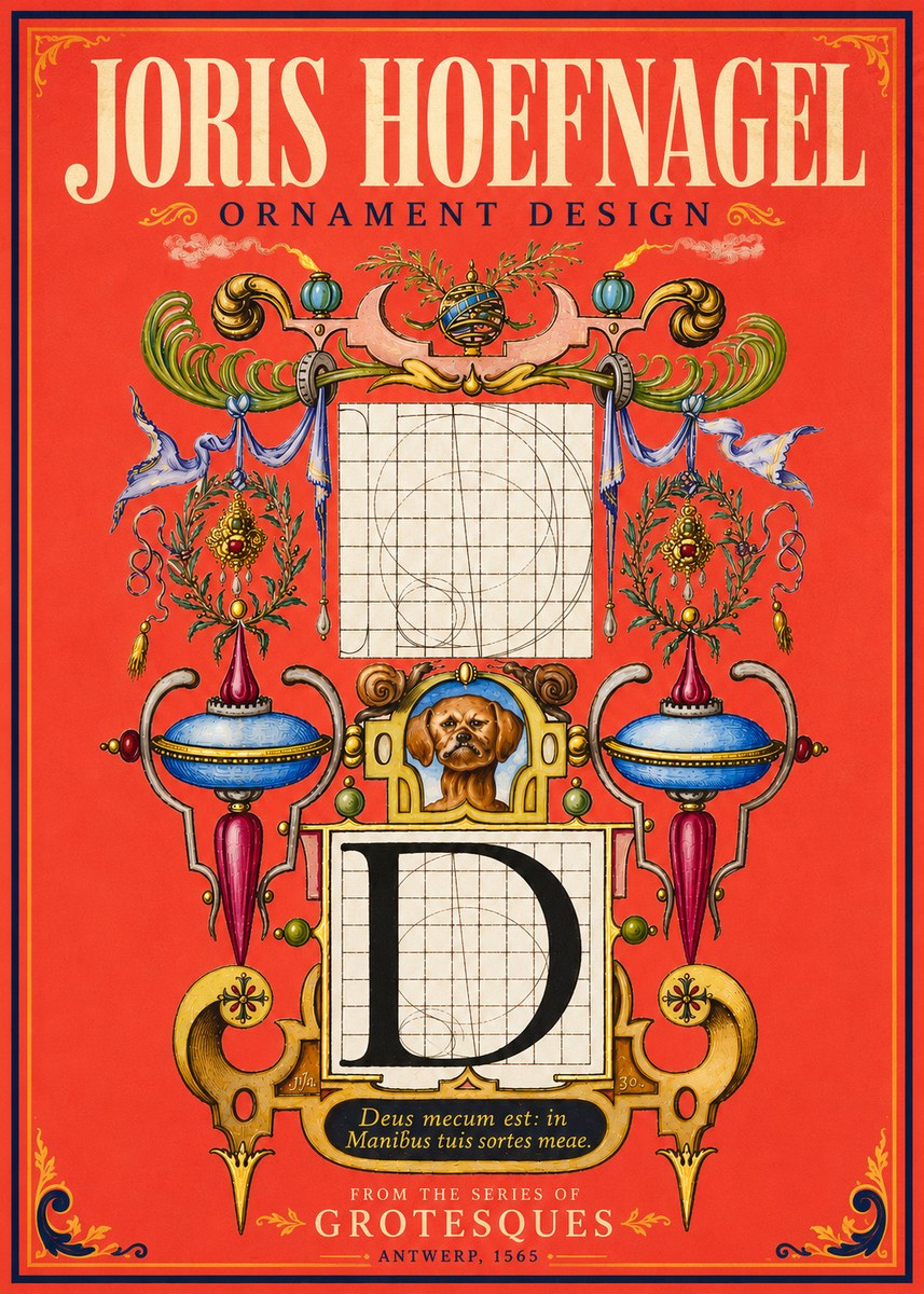 Joris Hoefnagel Illuminated Initial 'D' No6 - Juliste