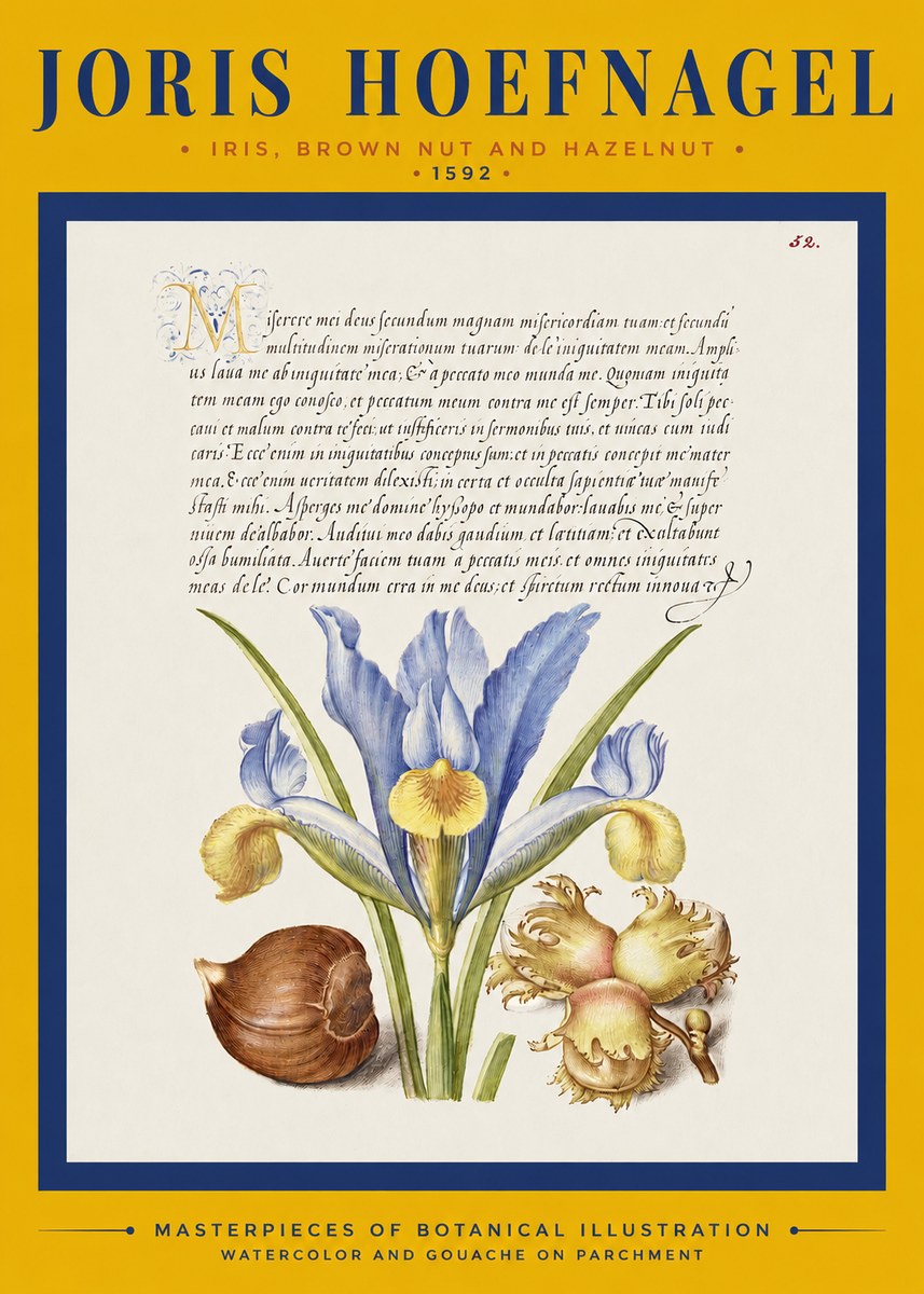 Joris Hoefnagel Iris, Brown Nut and Hazelnut No2 - Juliste