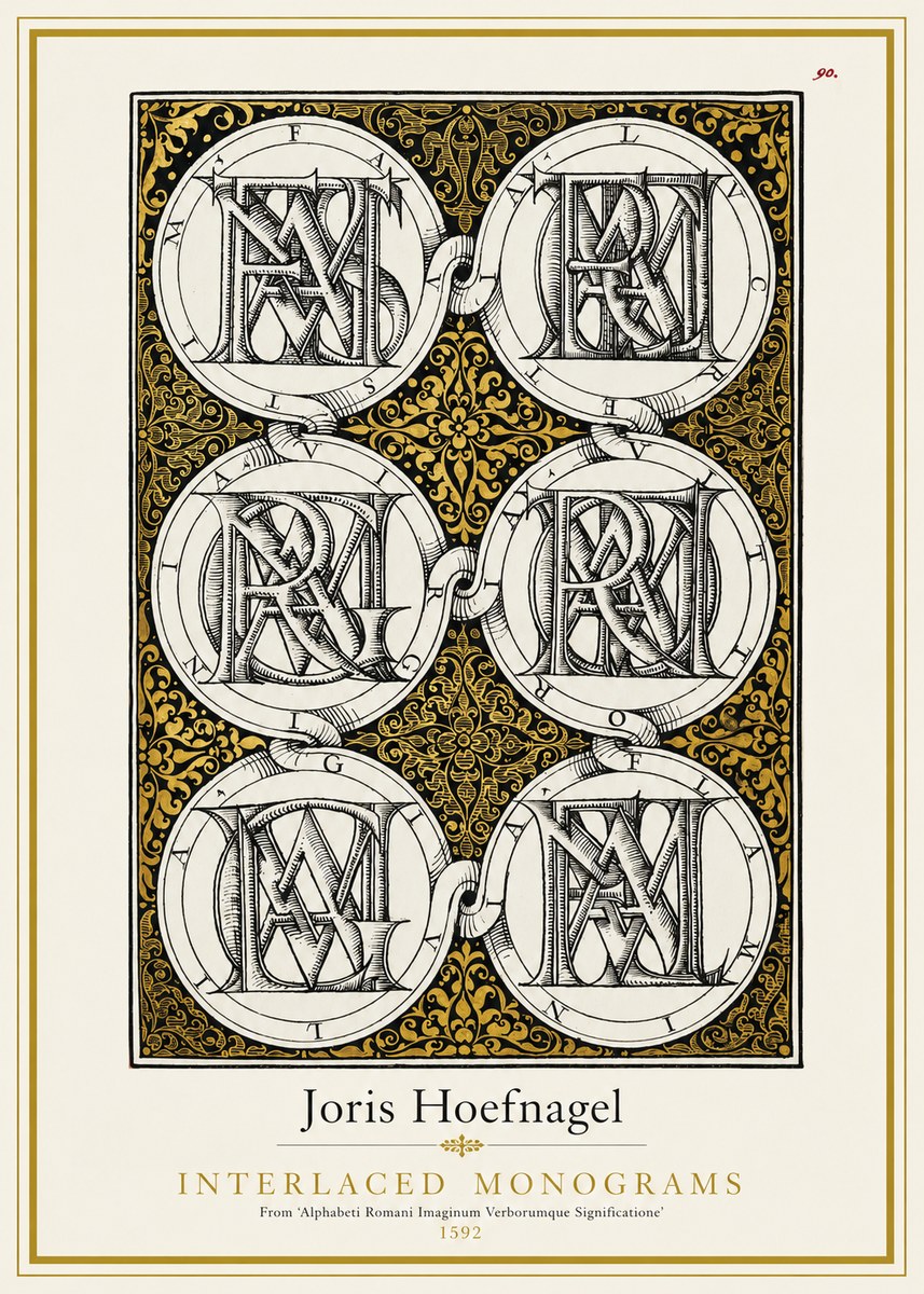 Joris Hoefnagel Interlaced Monograms No1 - Juliste