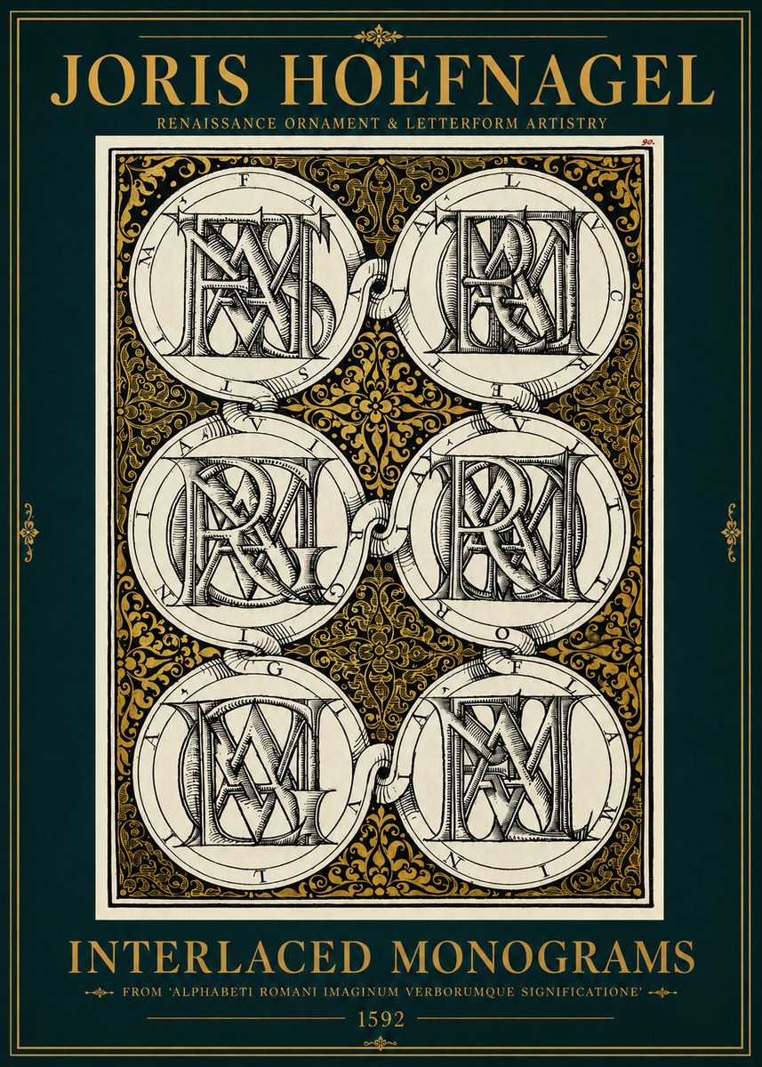 Joris Hoefnagel Interlaced Monograms No3 - Juliste