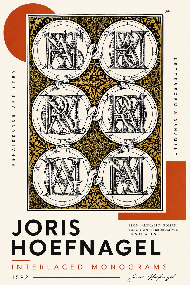 Joris Hoefnagel Interlaced Monograms No4 - Juliste