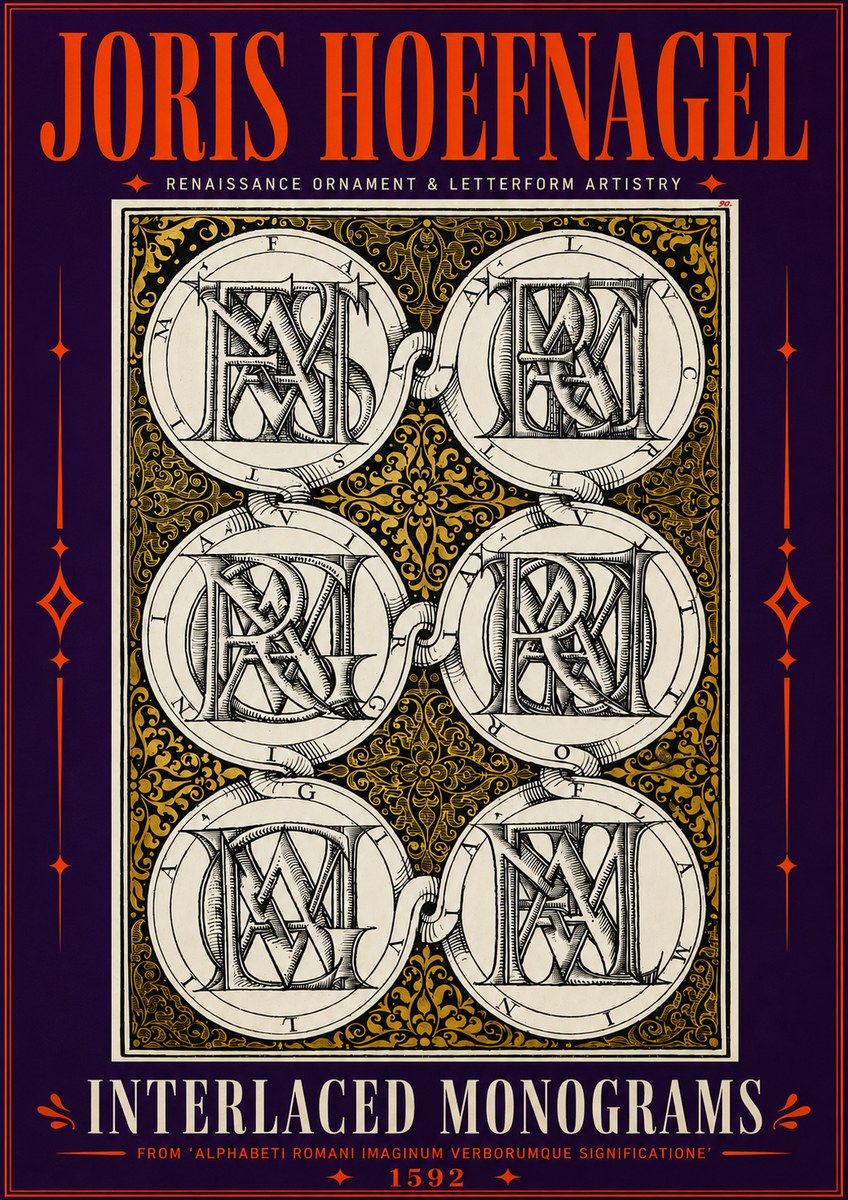 Joris Hoefnagel Interlaced Monograms No5 - Juliste