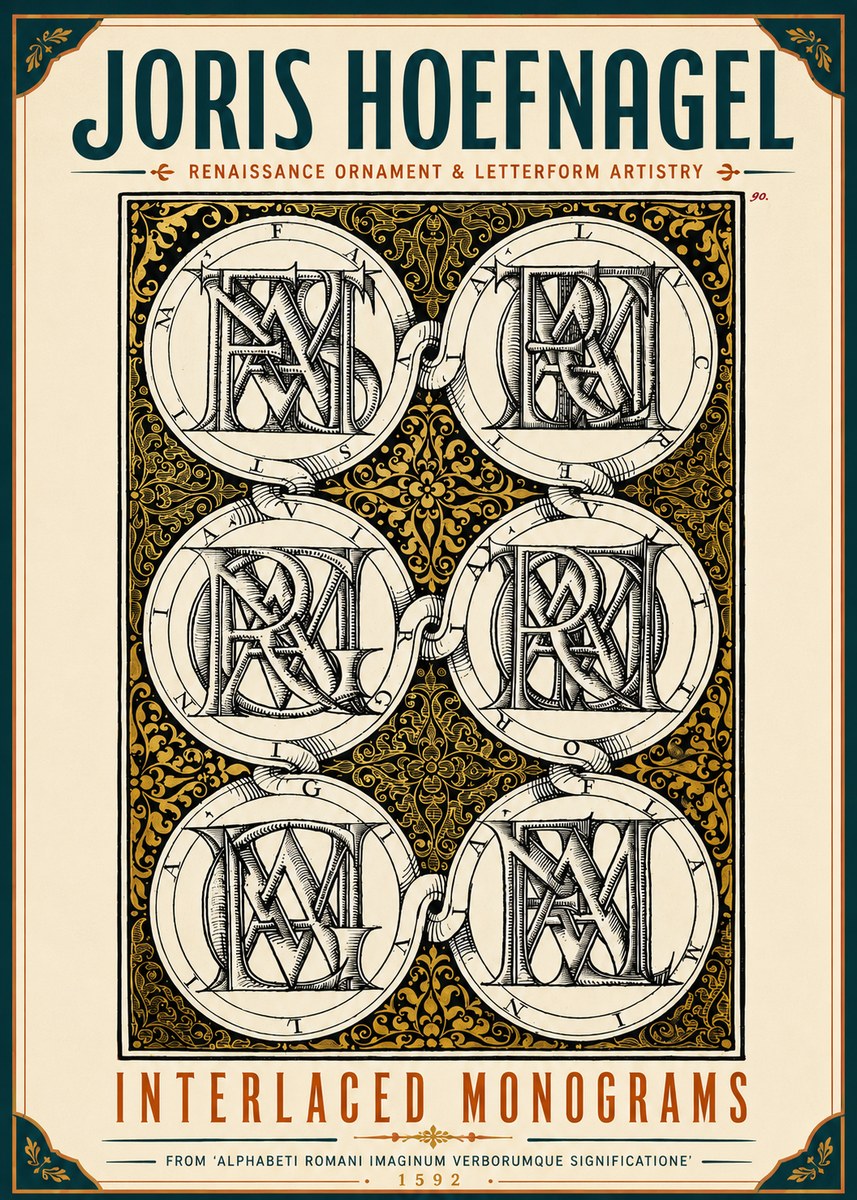 Joris Hoefnagel Interlaced Monograms No6 - Juliste