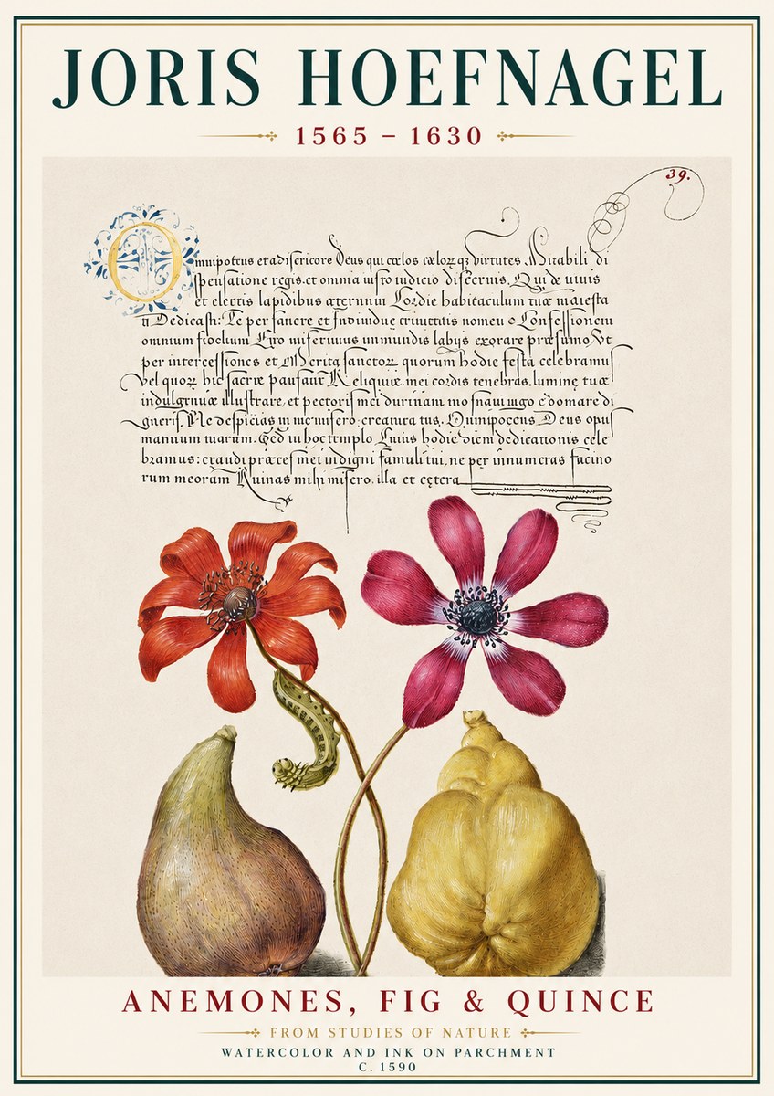 Joris Hoefnagel Flowers and Fruits No4 - Juliste