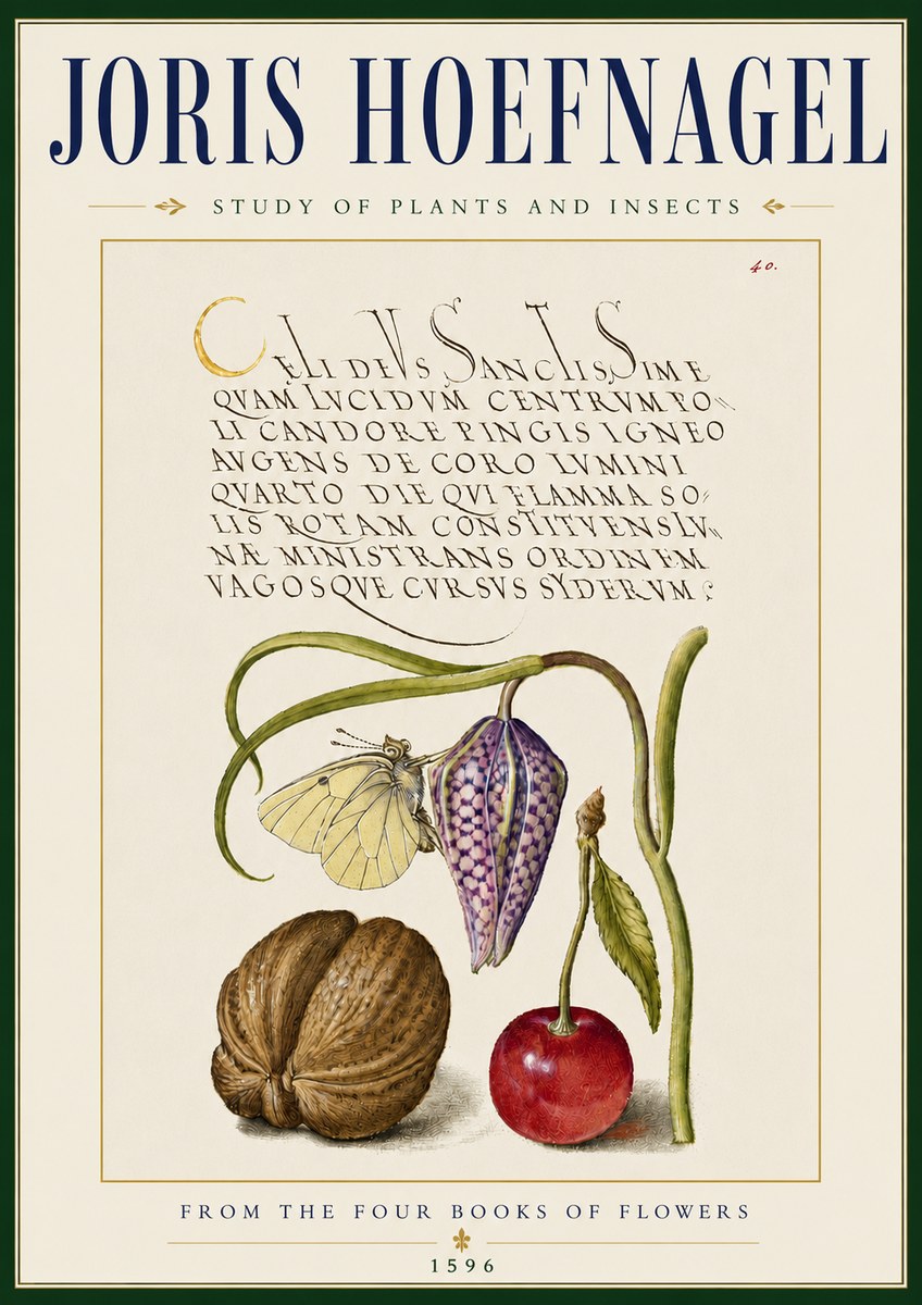 Joris Hoefnagel Study of Plants and Insects No5 - Juliste