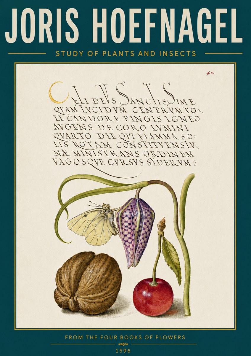 Joris Hoefnagel Study of Plants and Insects No6 - Juliste