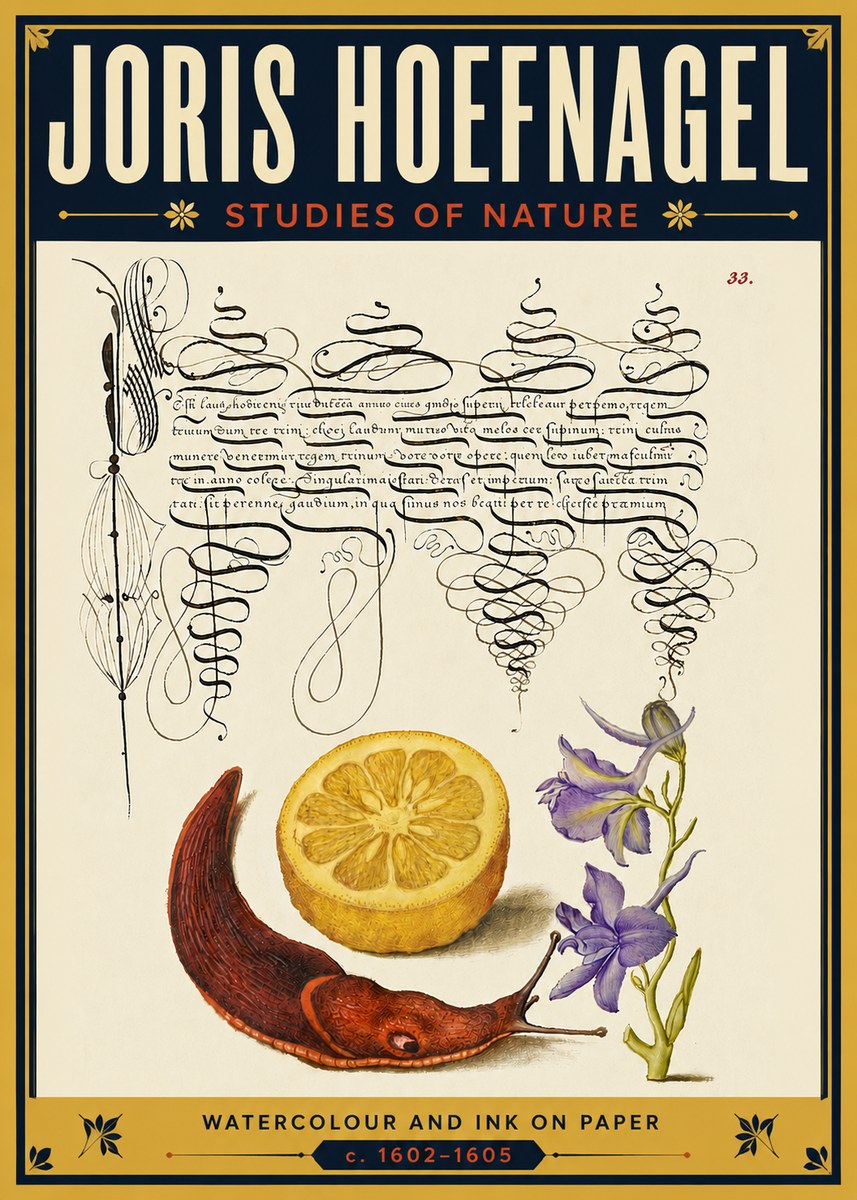 Joris Hoefnagel Studies of Nature No5 - Juliste