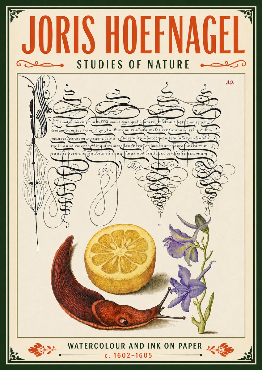 Joris Hoefnagel Studies of Nature No6 - Juliste