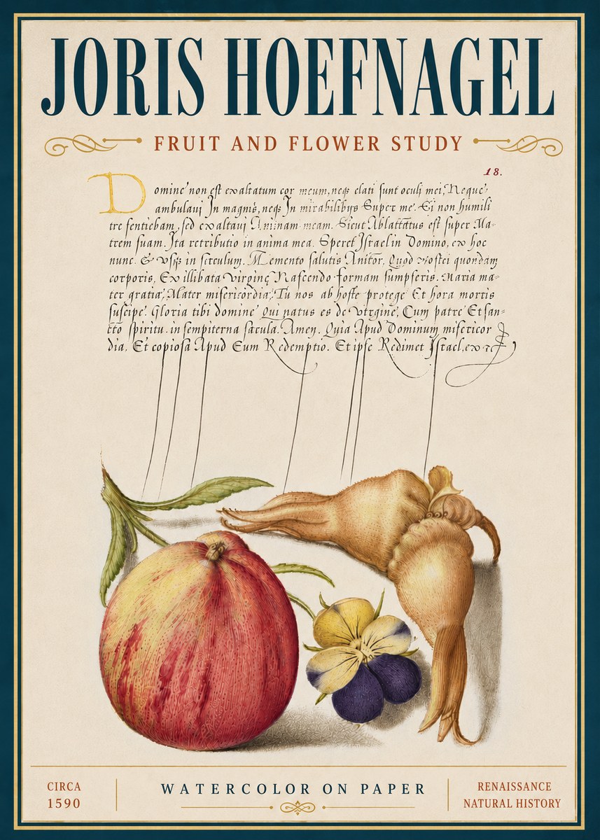 Joris Hoefnagel Fruit and Flower Study No5 - Juliste