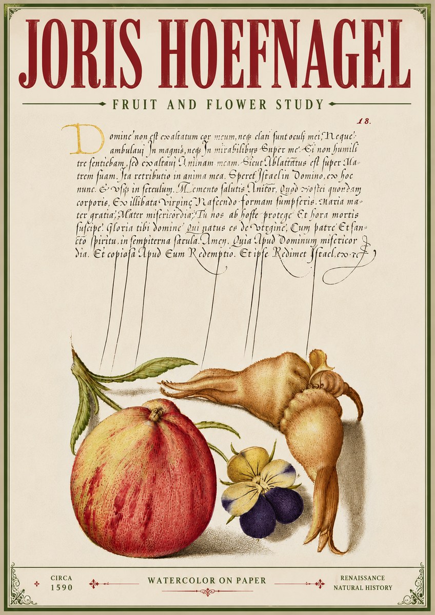 Joris Hoefnagel Fruit and Flower Study No6 - Juliste