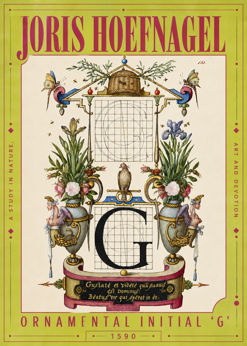 Joris Hoefnagel Ornamental Initial 'G' No4 - Juliste
