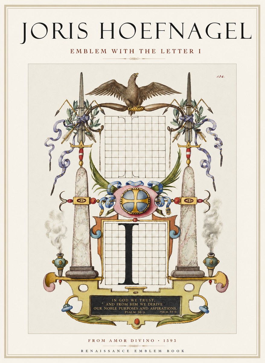 Joris Hoefnagel Ornamental Design with Dedicatory Inscription No2 - Juliste