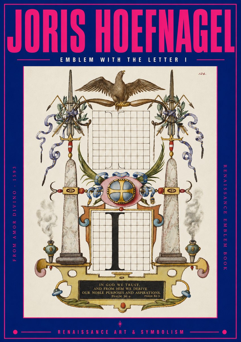 Joris Hoefnagel Ornamental Design with Dedicatory Inscription No3 - Juliste