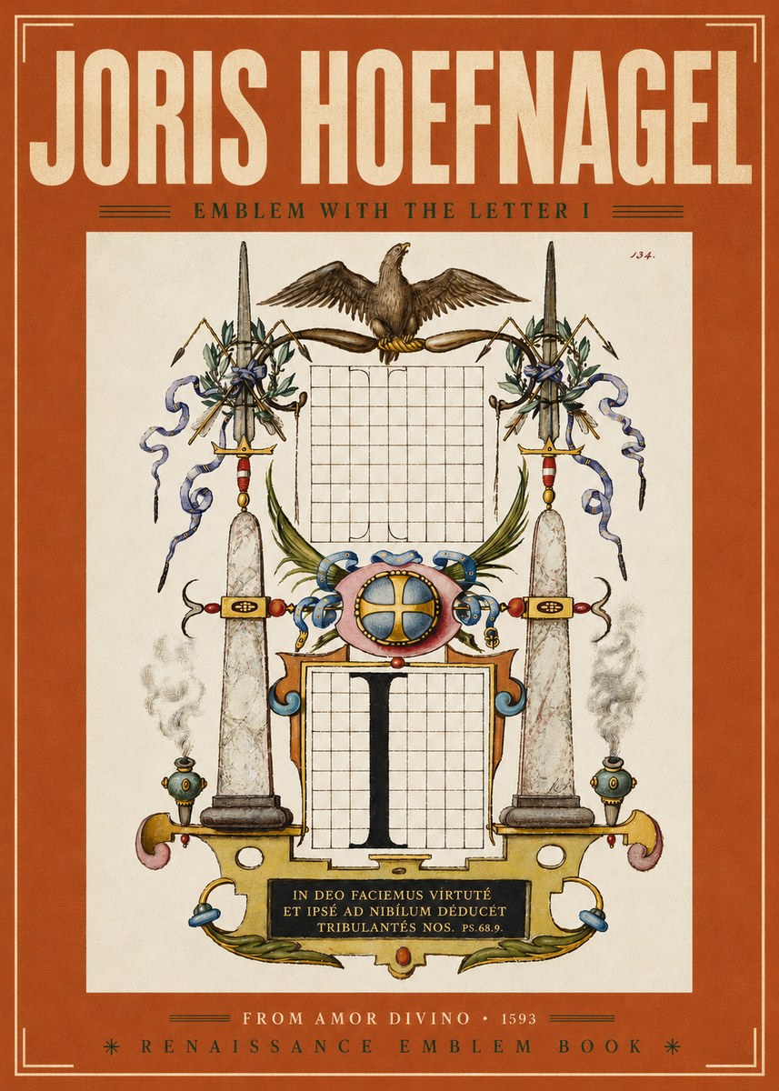 Joris Hoefnagel Ornamental Design with Dedicatory Inscription No6 - Juliste