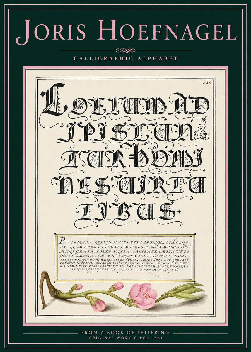 Joris Hoefnagel Calligraphic Alphabet from a Book of Lettering No2 - Juliste