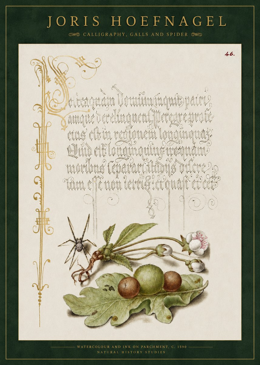 Joris Hoefnagel Plant with Galls and Insect No3 - Juliste