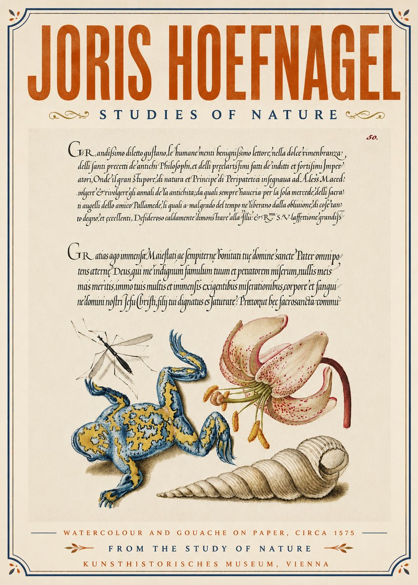 Joris Hoefnagel From the Study of Nature No6 - Juliste