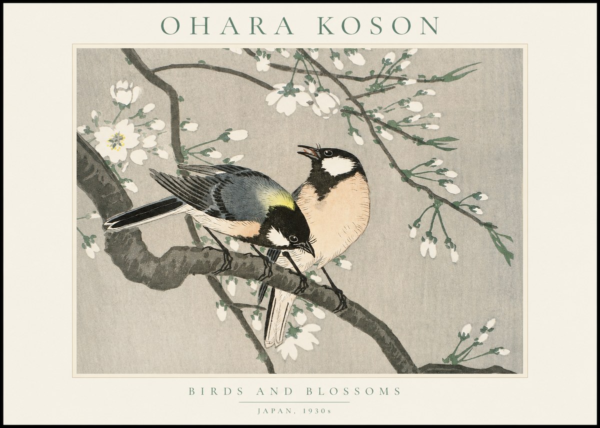 Ohara Koson Birds and Blossoms No1 - Juliste