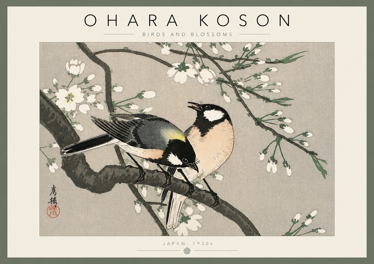 Ohara Koson Birds and Blossoms No4 - Juliste