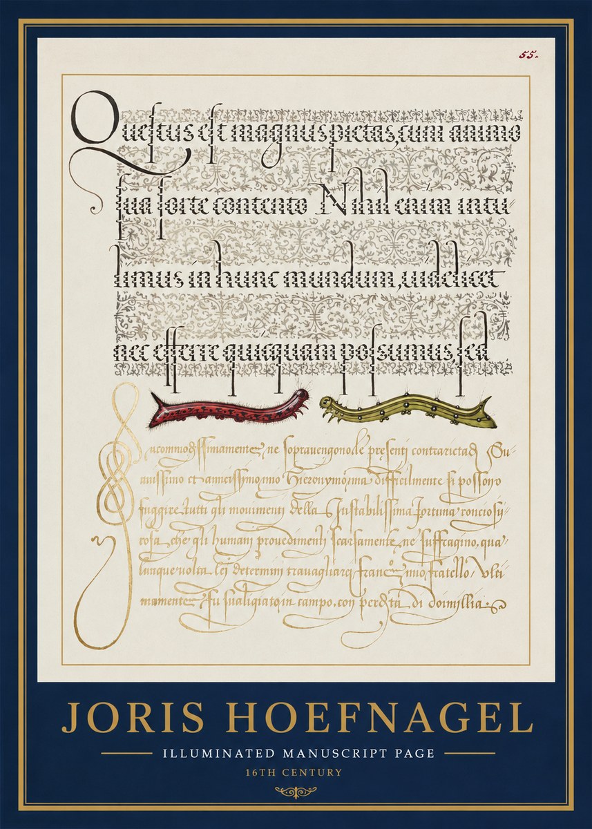 Joris Hoefnagel Illuminated Manuscript Page I No1 - Juliste